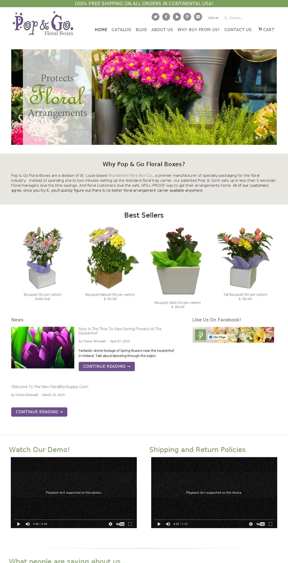 floral-box-supply.com shopify website screenshot