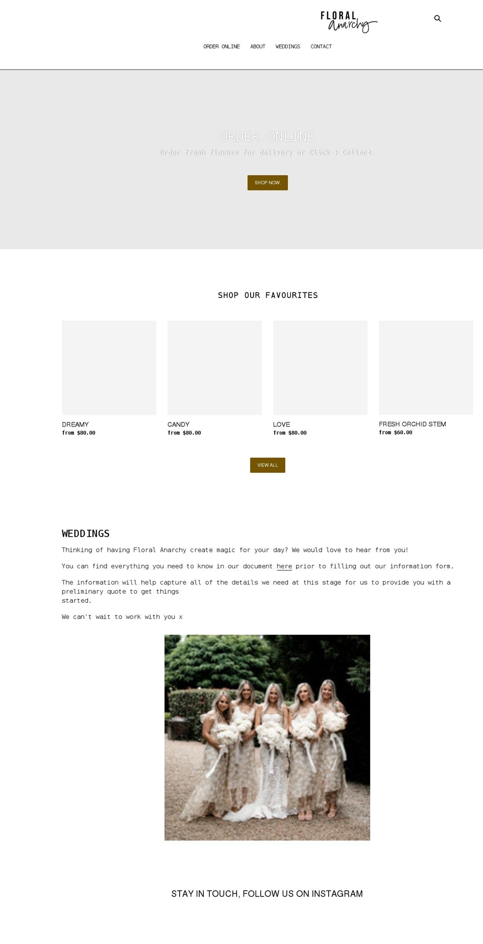 floralanarchy.com.au shopify website screenshot