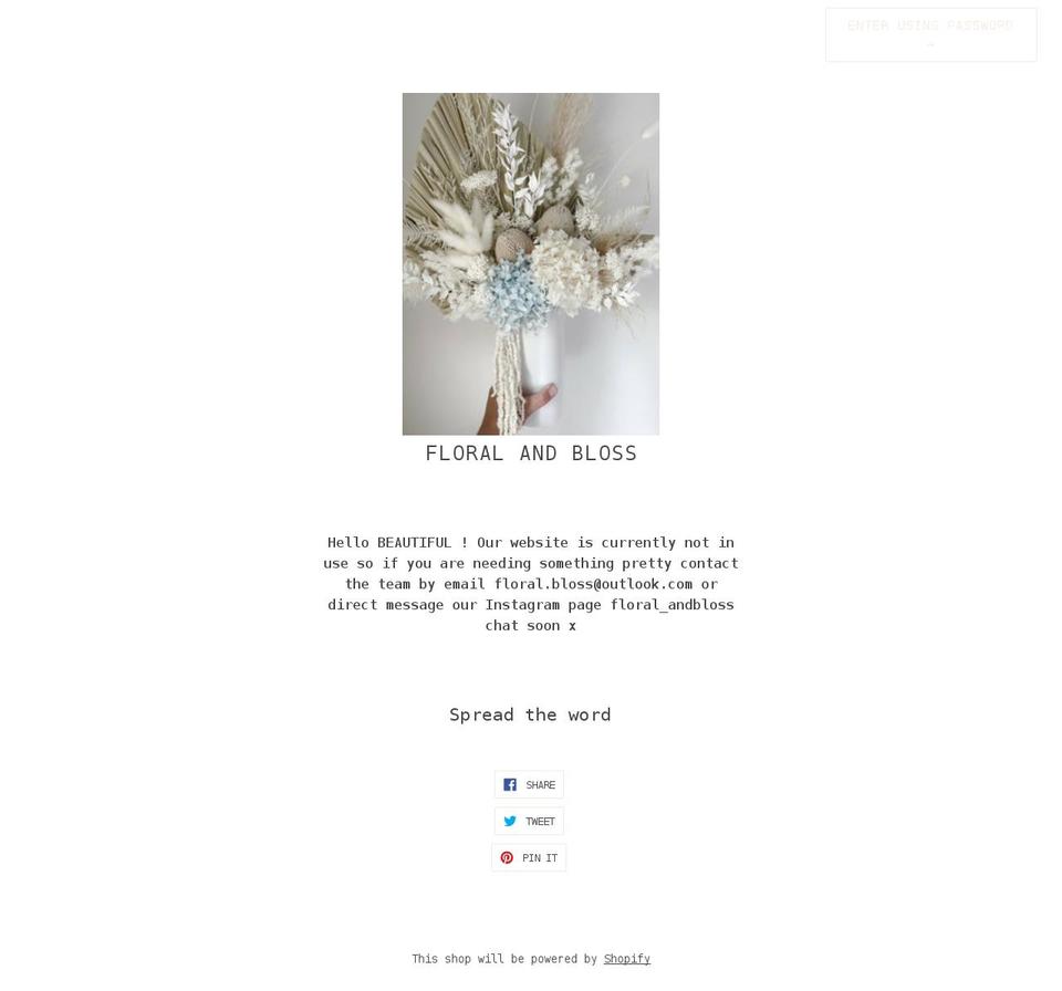 floralandbloss.com shopify website screenshot