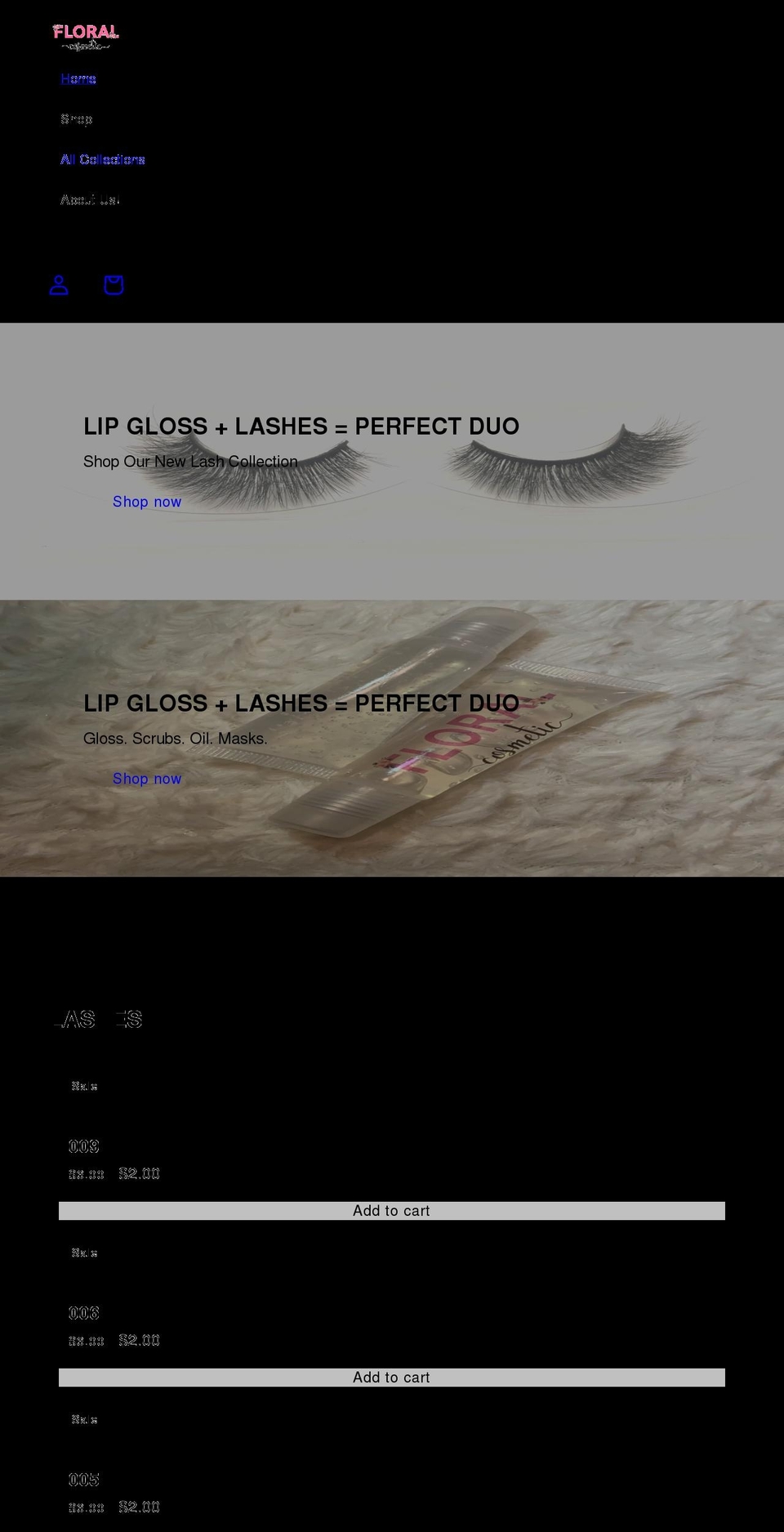 floralcosmetic.com shopify website screenshot
