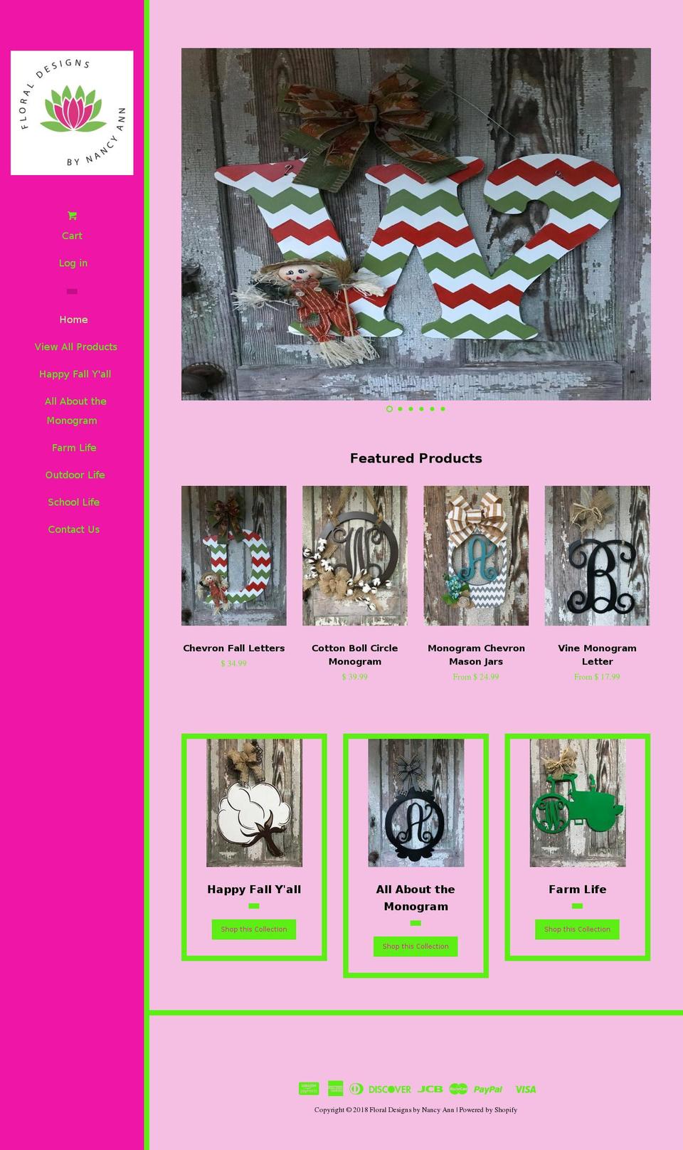 floraldesignsbynancyann.com — Shopify storefront screenshot