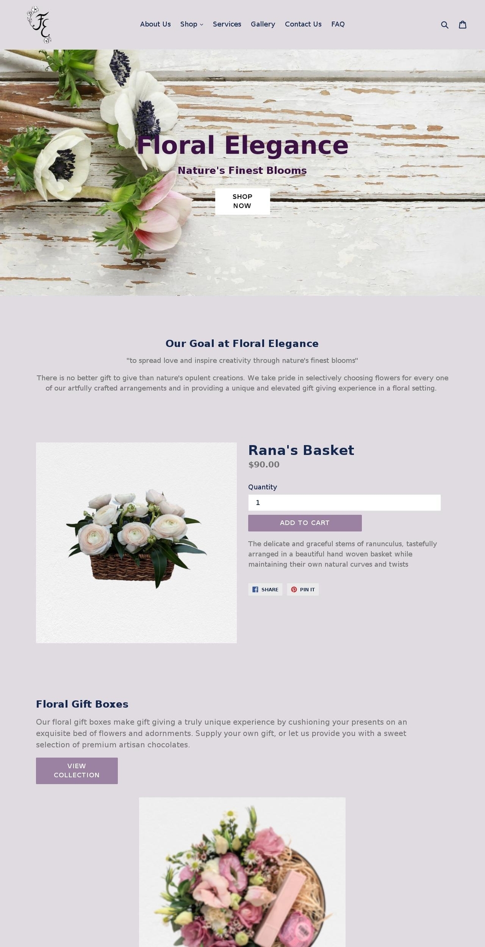 floralelegance.ca shopify website screenshot