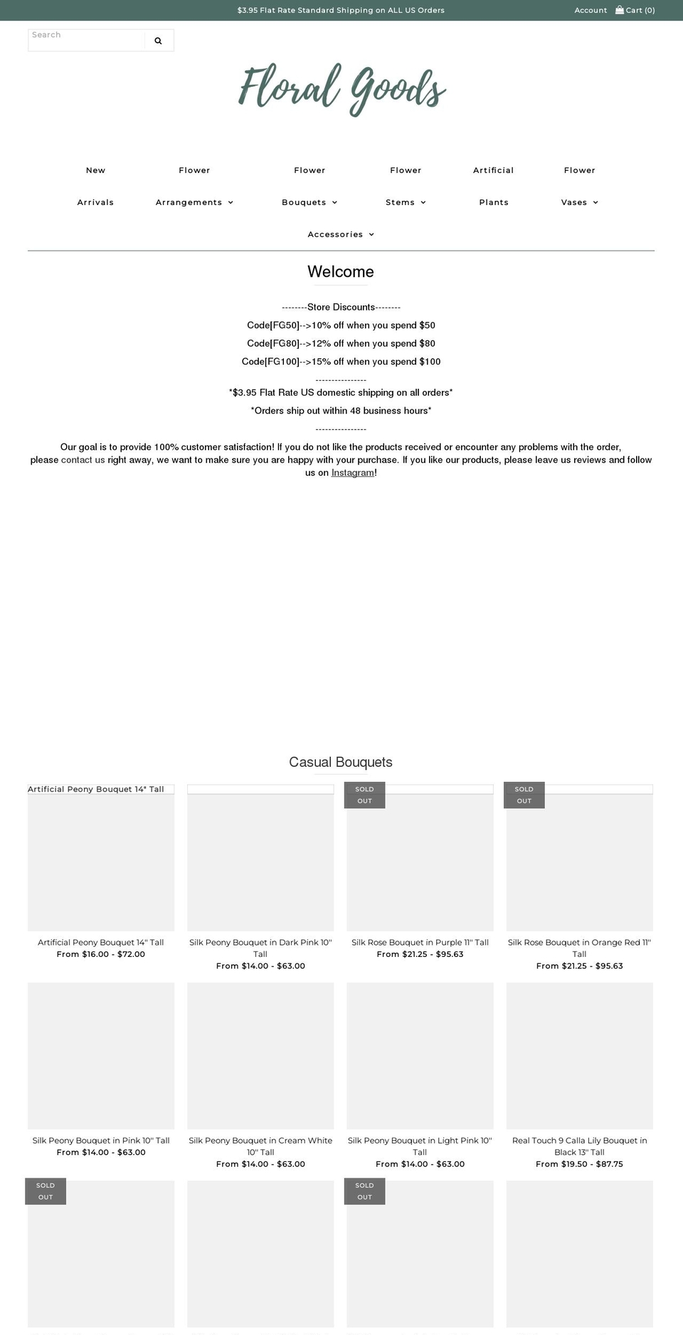 floralgoods.com shopify website screenshot