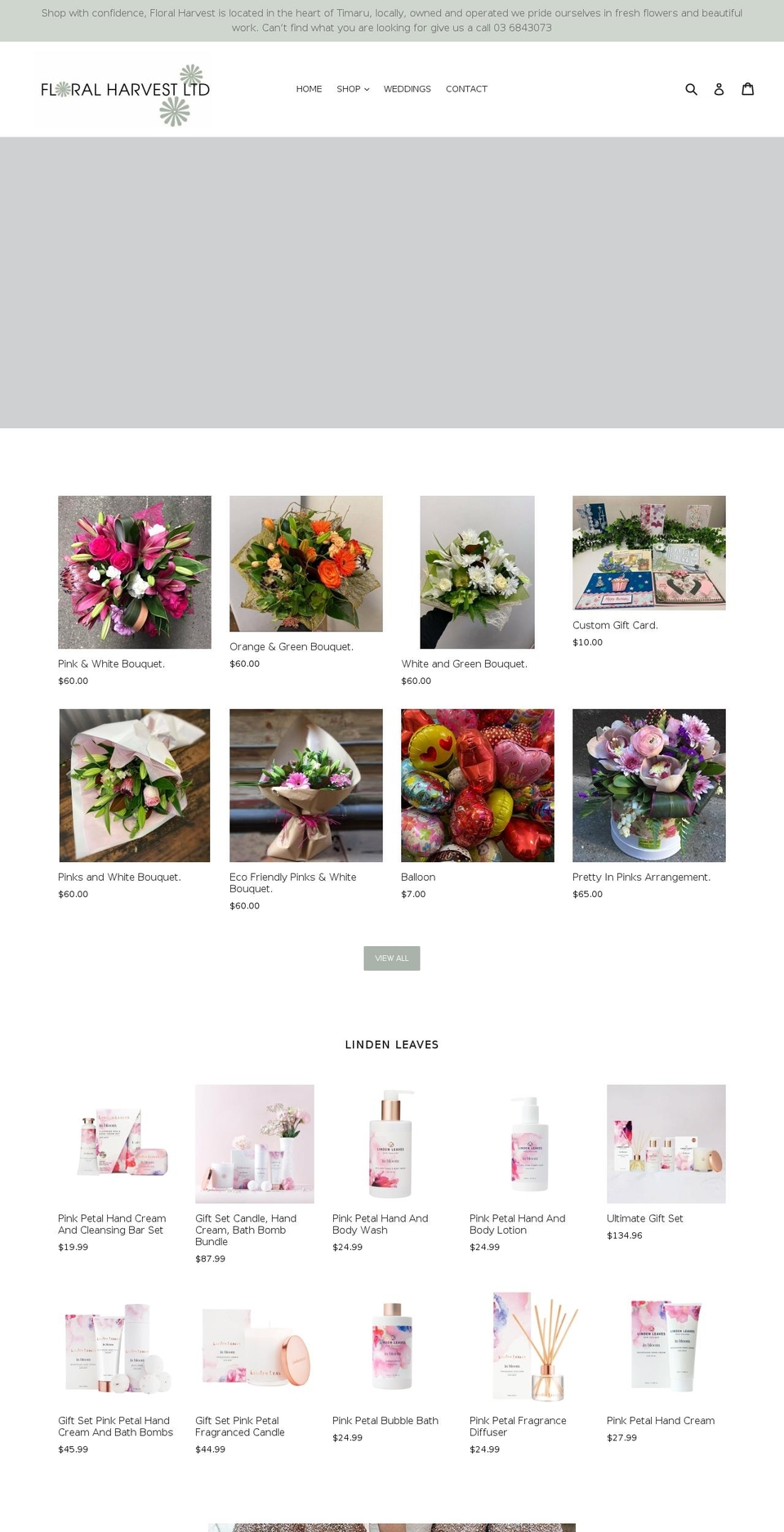 floralharvest.co.nz shopify website screenshot