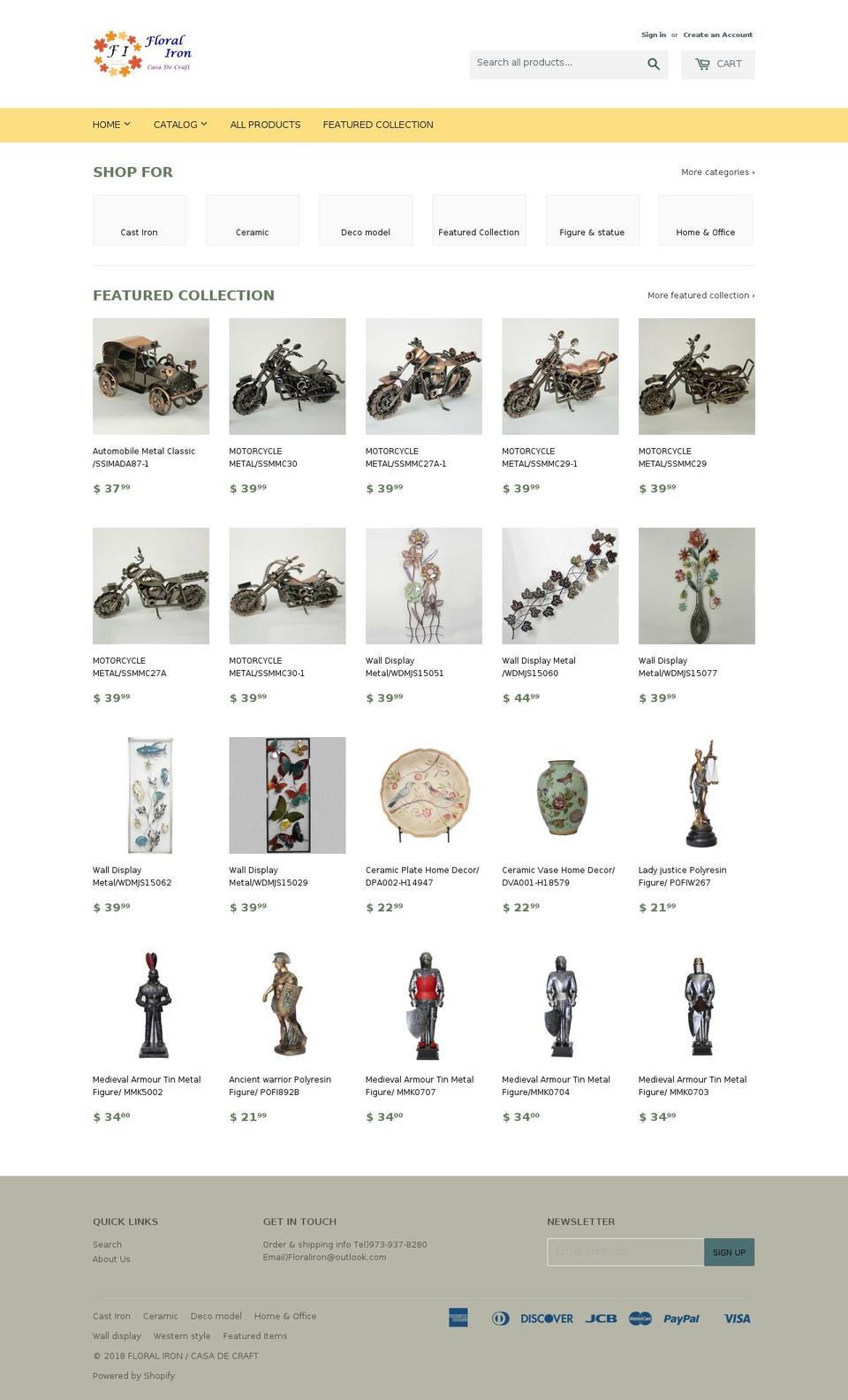 floraliron.com shopify website screenshot