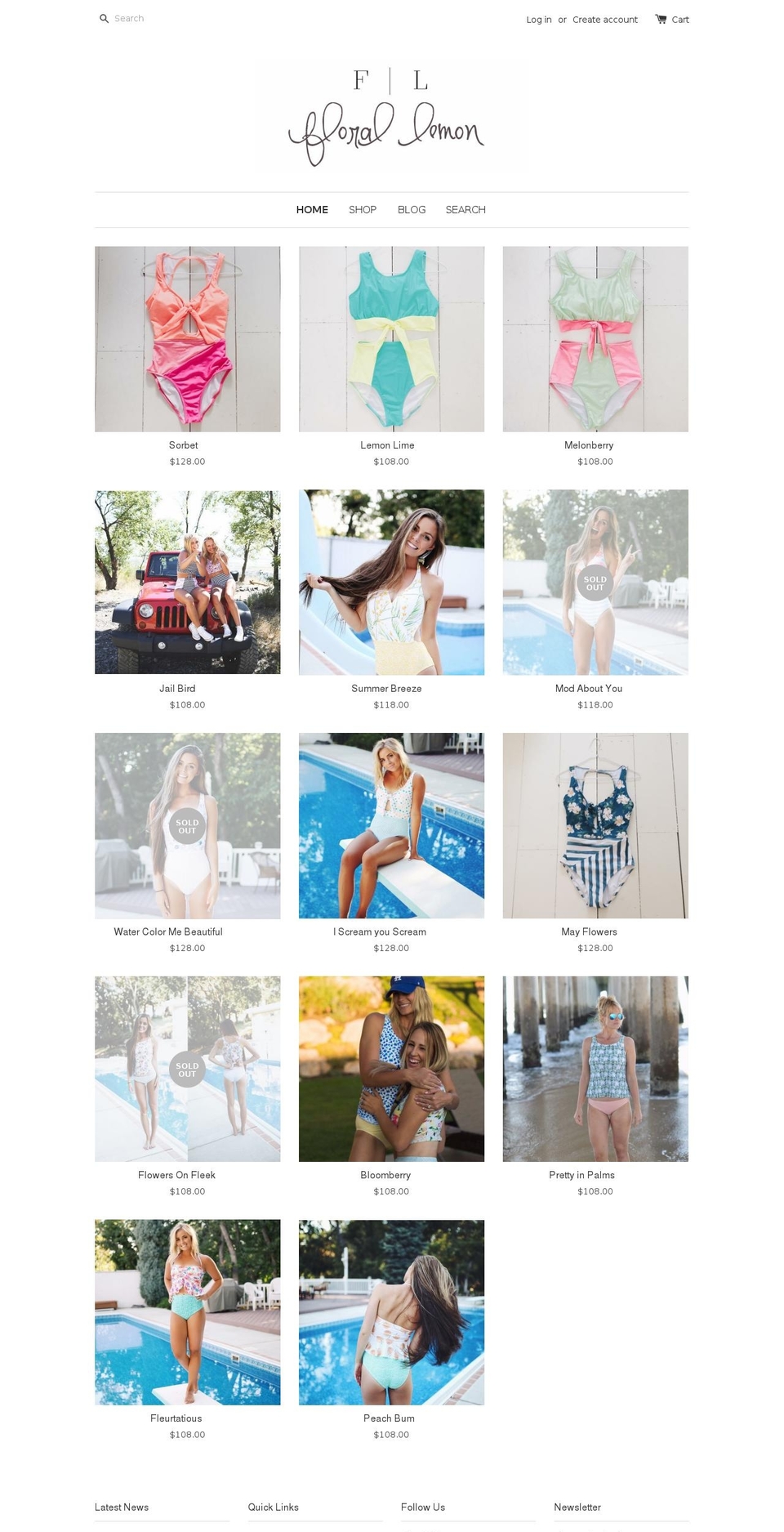 florallemon.com shopify website screenshot