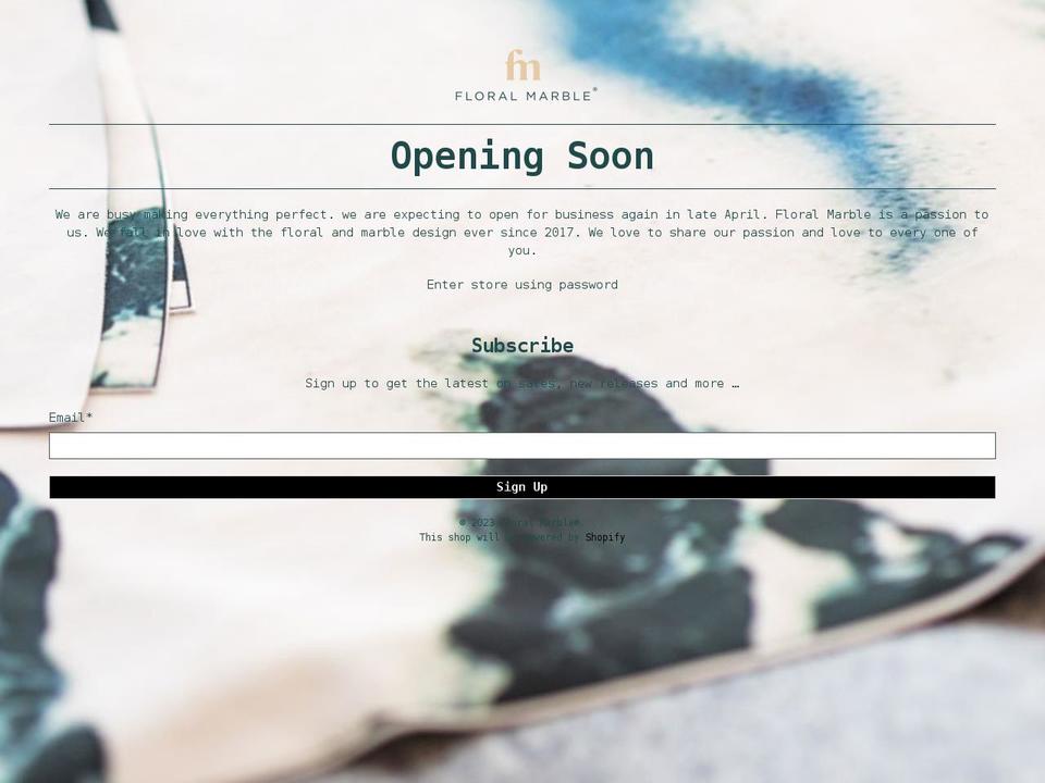 floralmarble.com — Shopify storefront screenshot