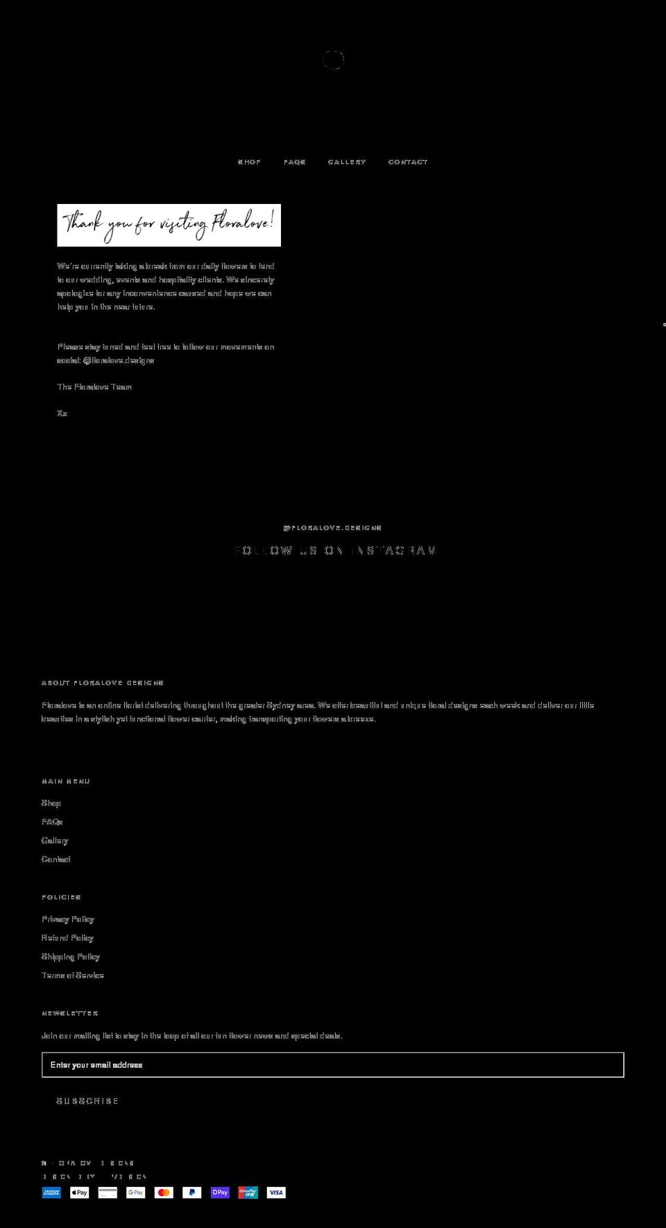 floralove.com.au shopify website screenshot