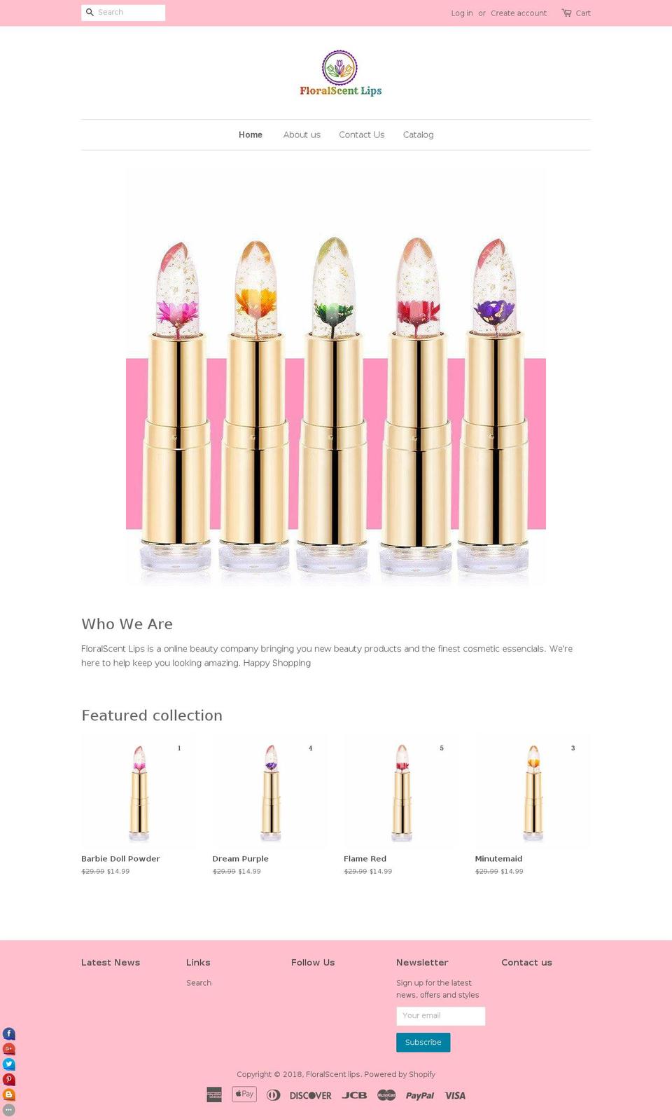 floralscentlips.com — Shopify storefront screenshot