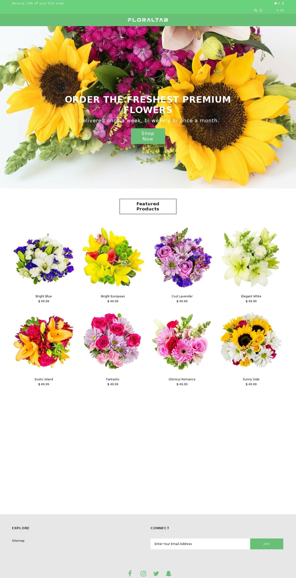 floraltab.com shopify website screenshot