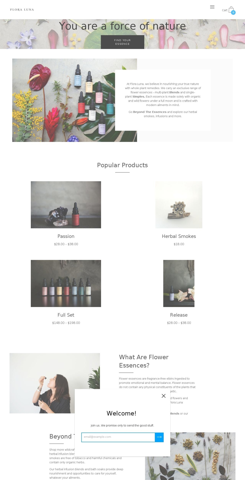 floraluna.com shopify website screenshot