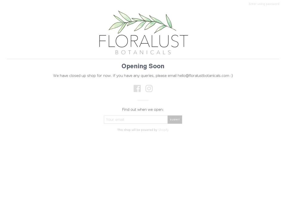 floralustbotanicals.com.au shopify website screenshot