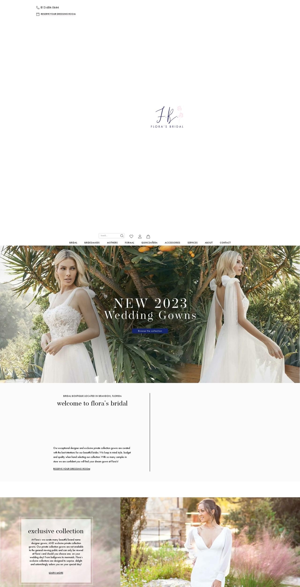 florasbrides.com — Shopify storefront screenshot
