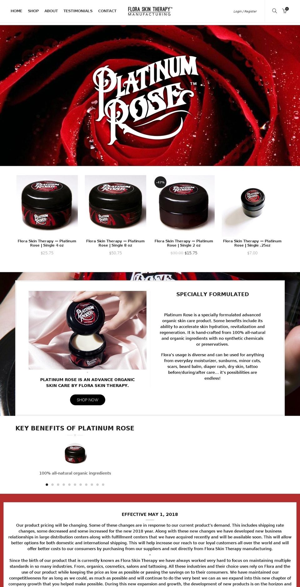floraskintherapy.com — Shopify storefront screenshot