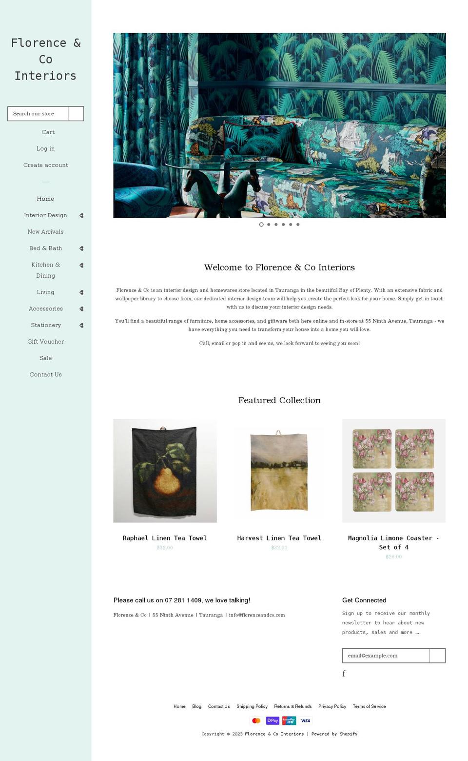 florenceandco.com shopify website screenshot