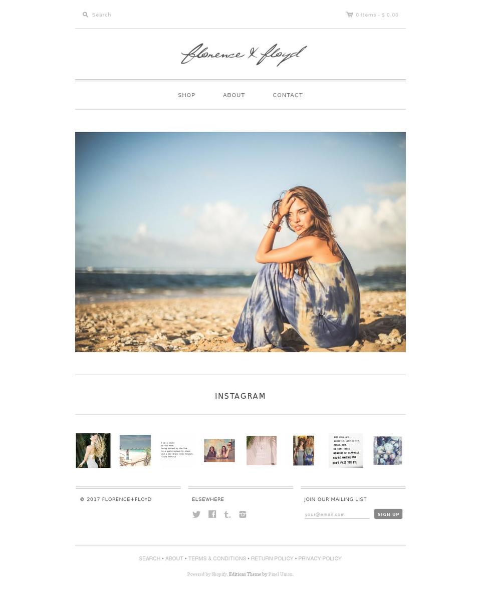 florenceandfloyd.com shopify website screenshot