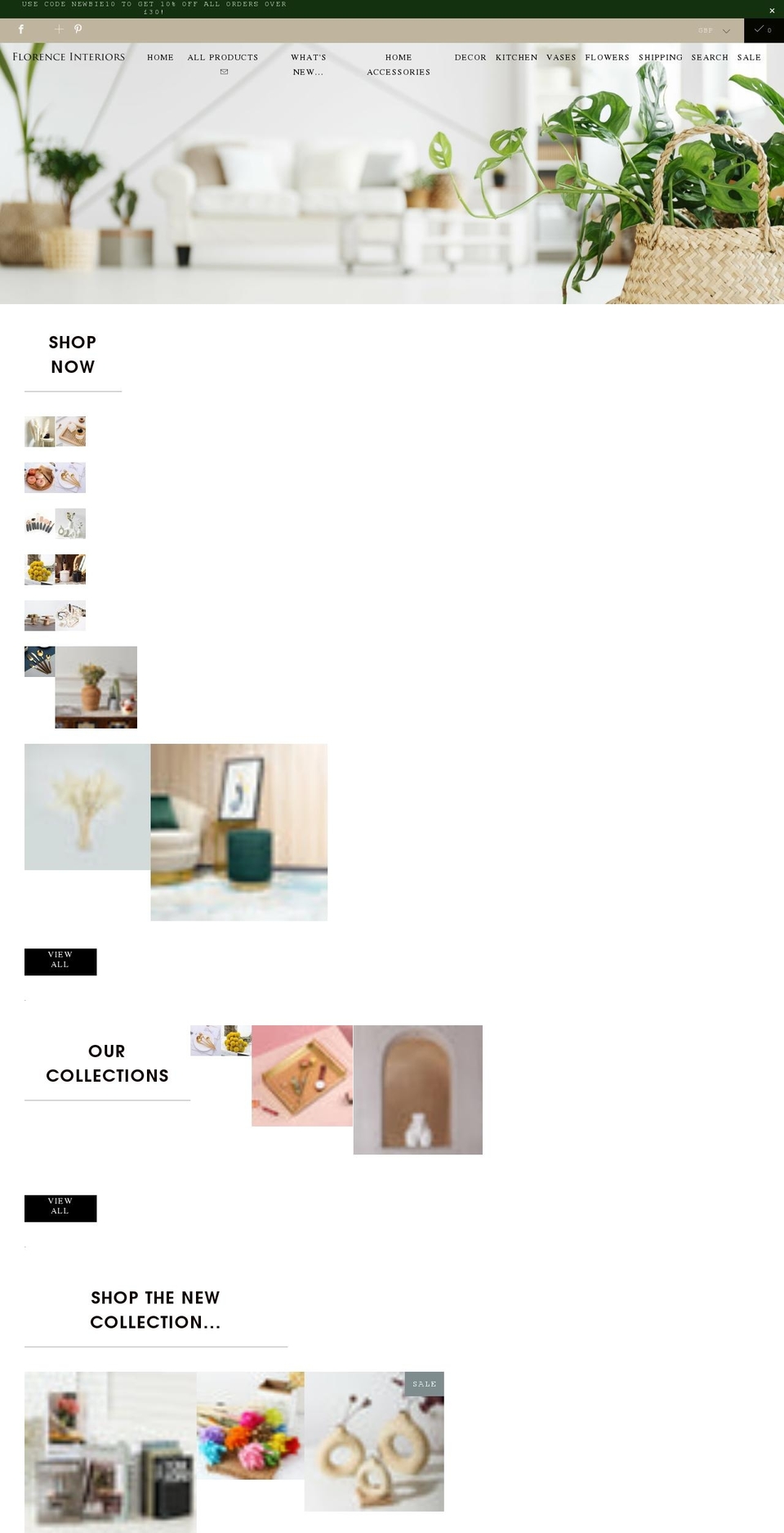 florenceinteriors.com shopify website screenshot