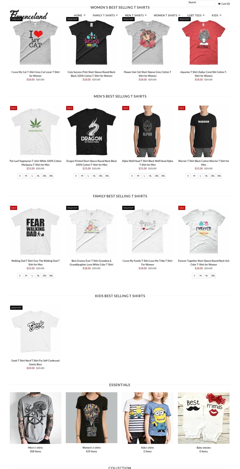 florenceland.com — Shopify storefront screenshot