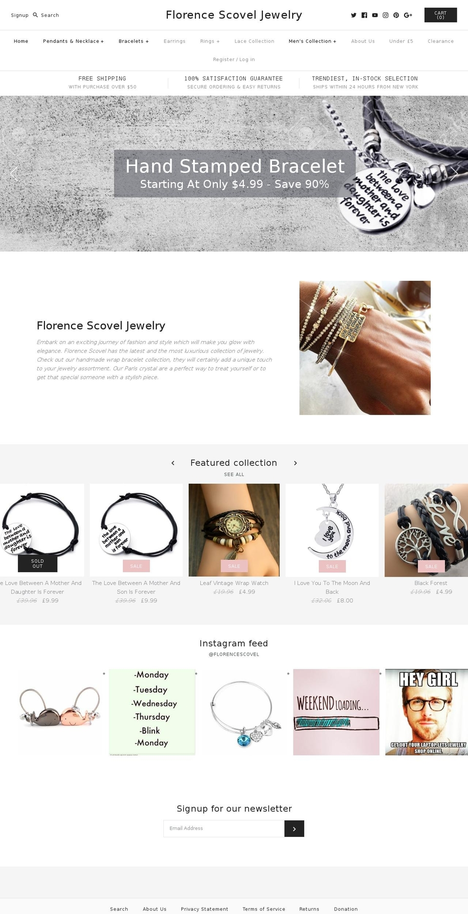 florencescoveljewelry.co.uk shopify website screenshot