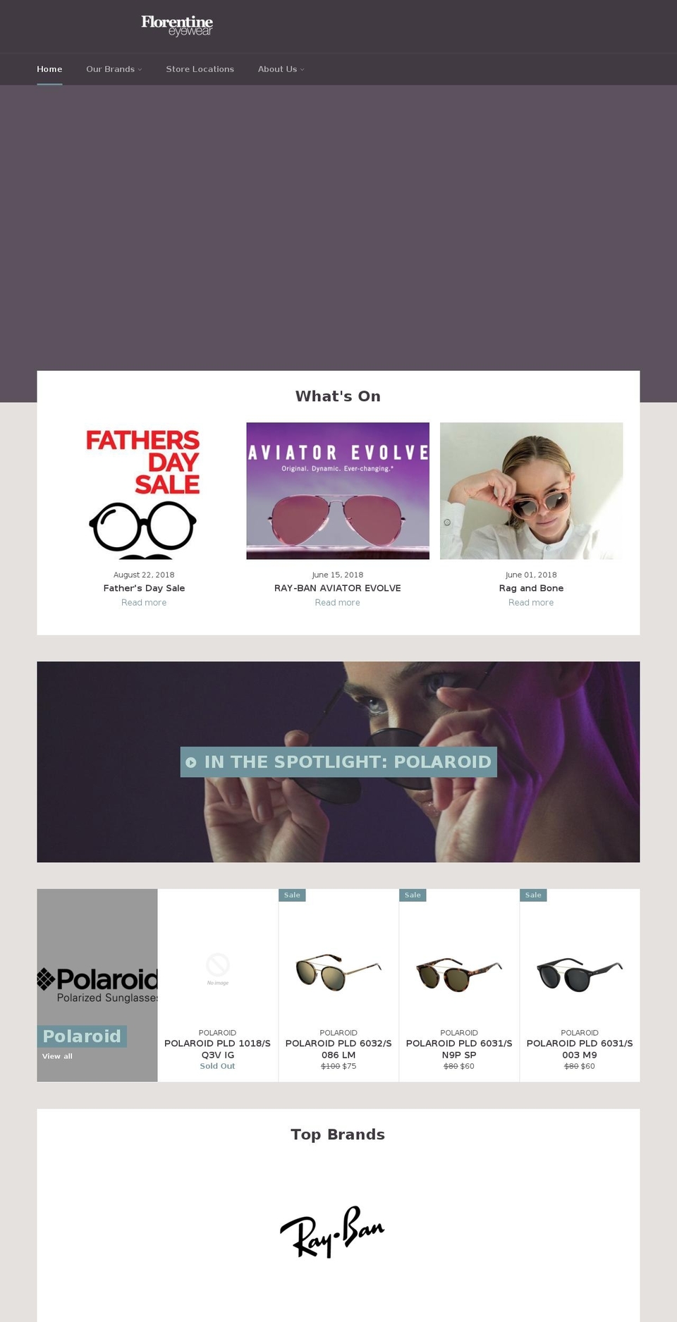 florentineeyewear.com.au shopify website screenshot