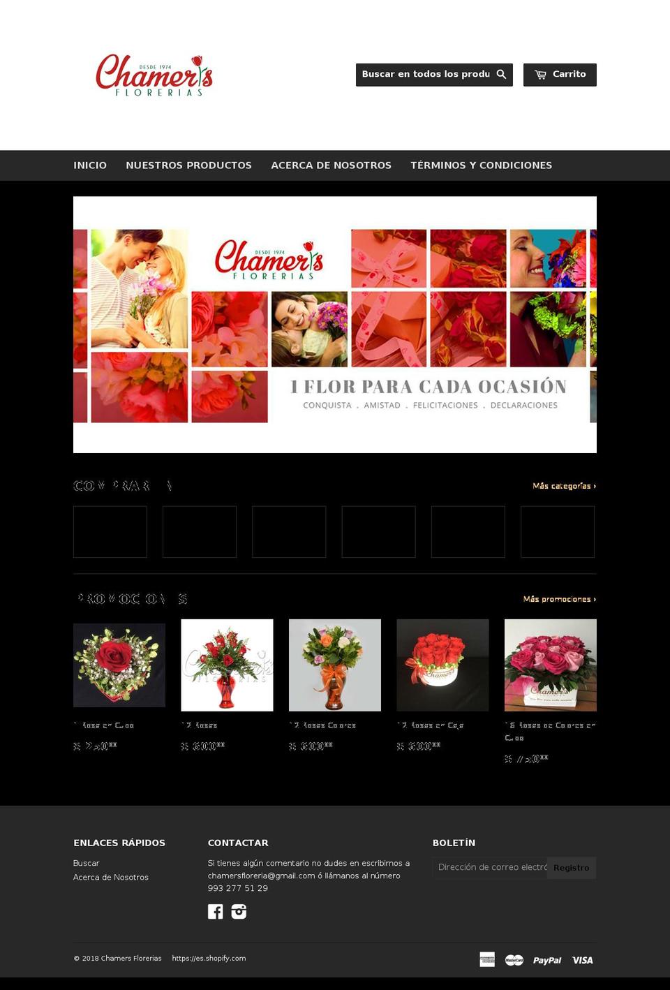 floreriachamers.com — Shopify storefront screenshot