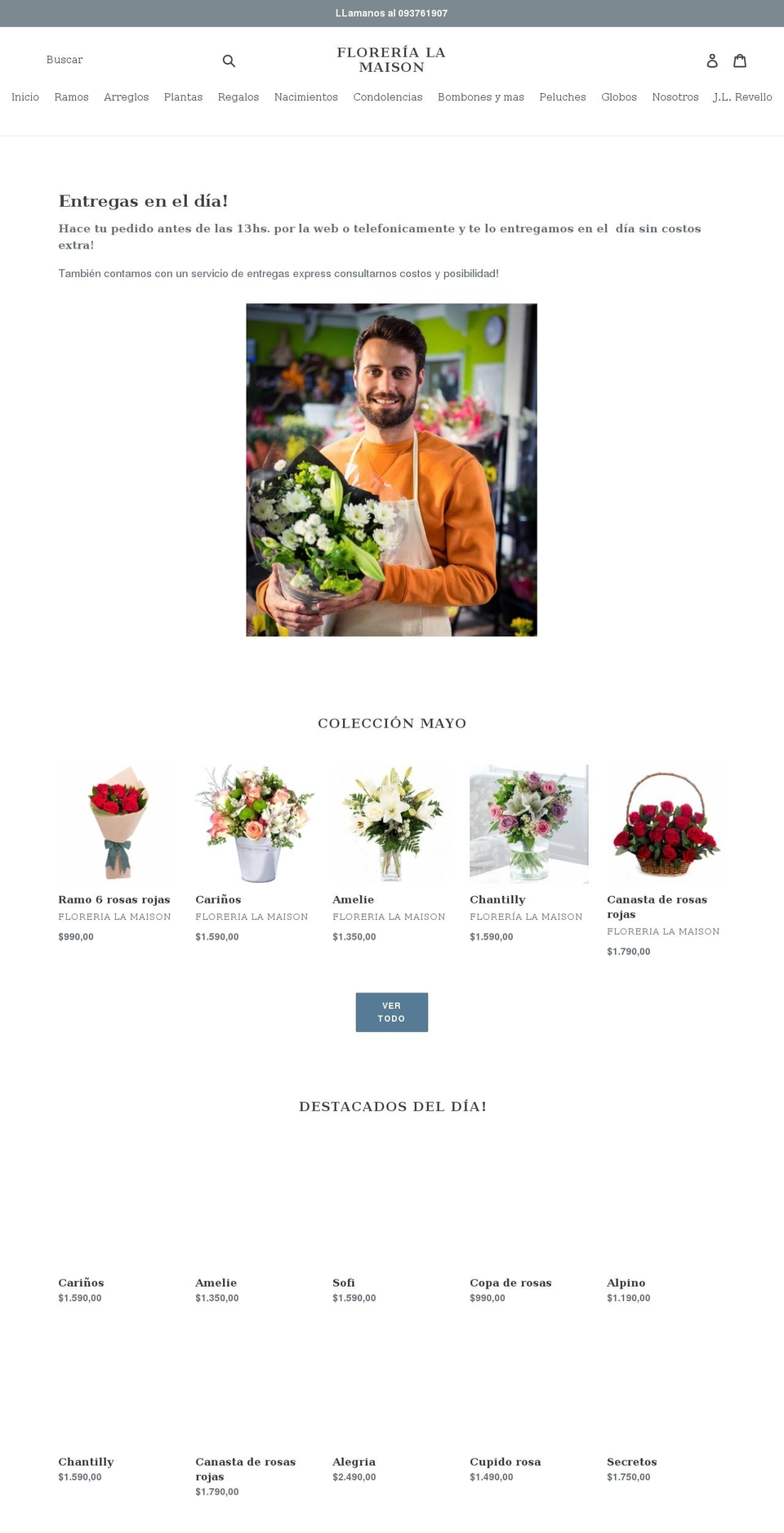 florerialamaison.com shopify website screenshot