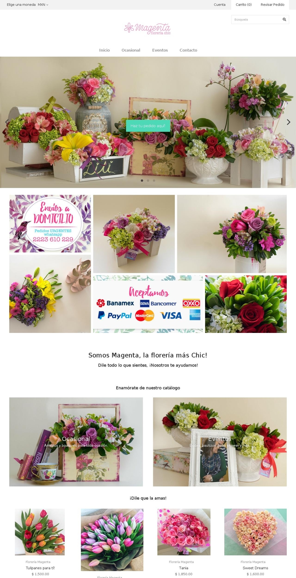 floreriamagenta.com shopify website screenshot