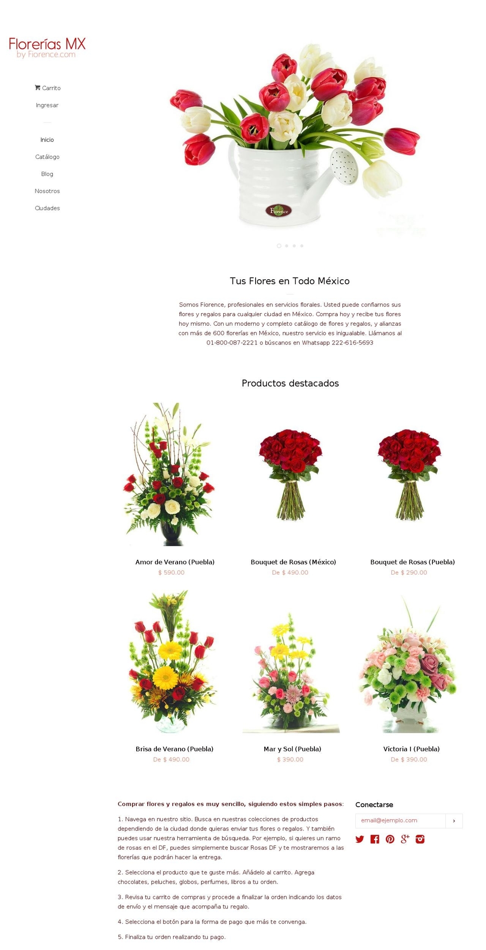 florerias.mx shopify website screenshot
