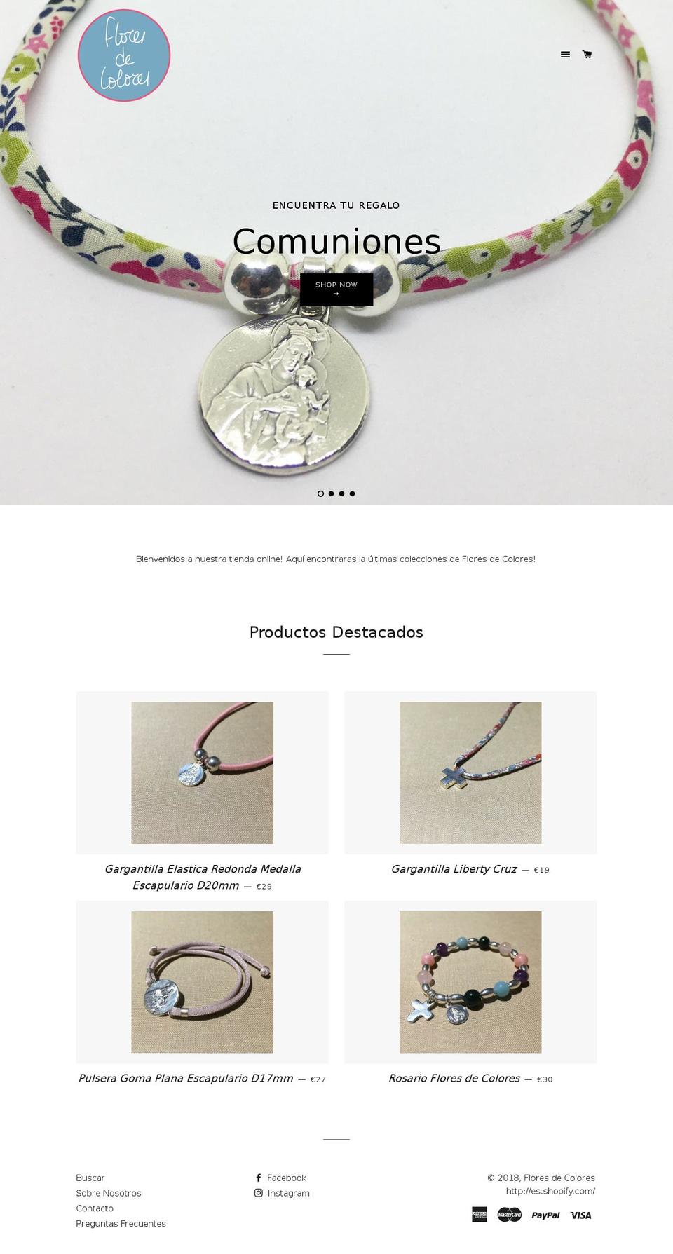 floresdecolores.net shopify website screenshot