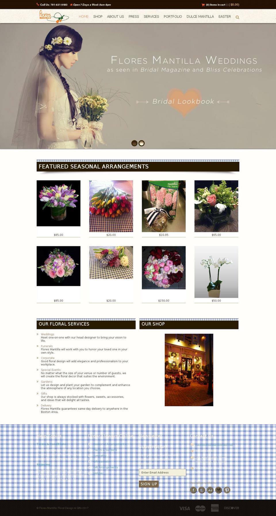 floresmantilla.com shopify website screenshot