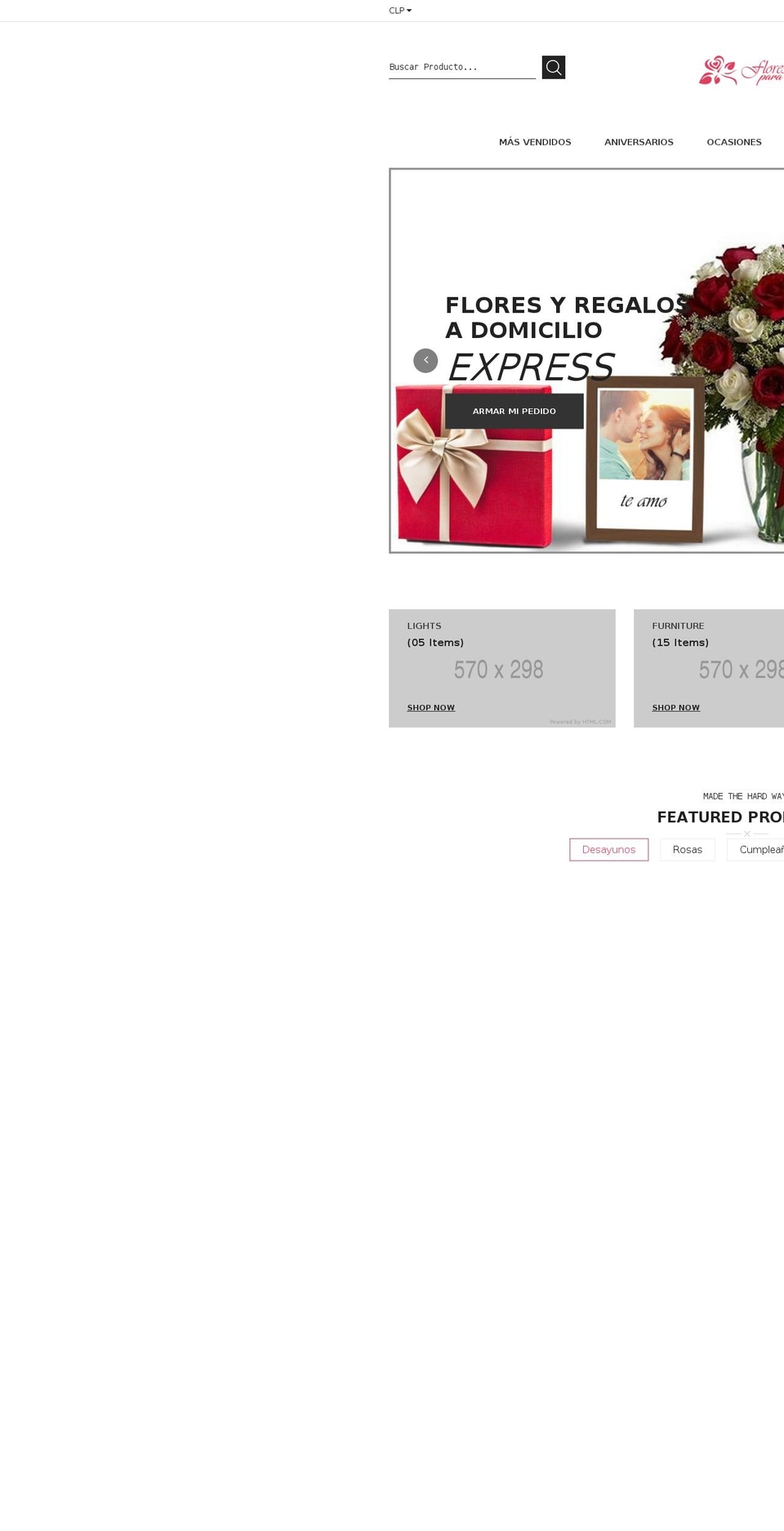 floresparati.cl shopify website screenshot