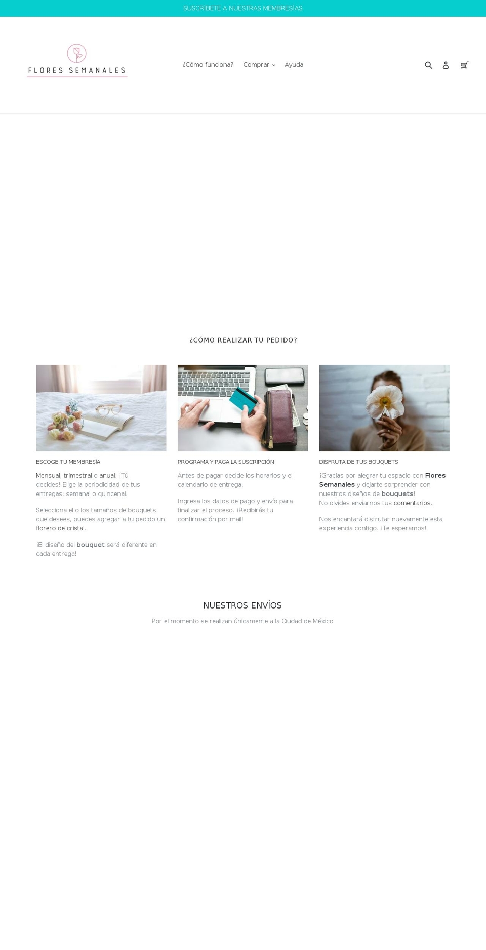 floressemanales.com — Shopify storefront screenshot