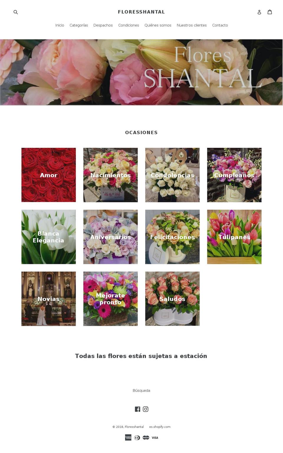 floresshantal.cl shopify website screenshot