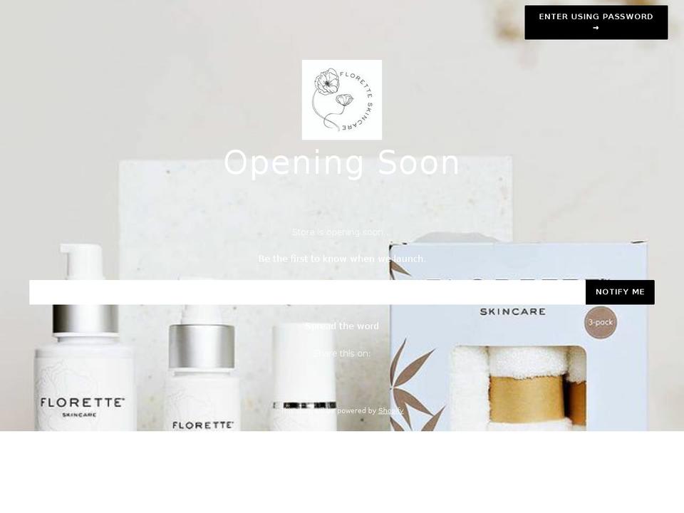 floretteskincare.com.au shopify website screenshot