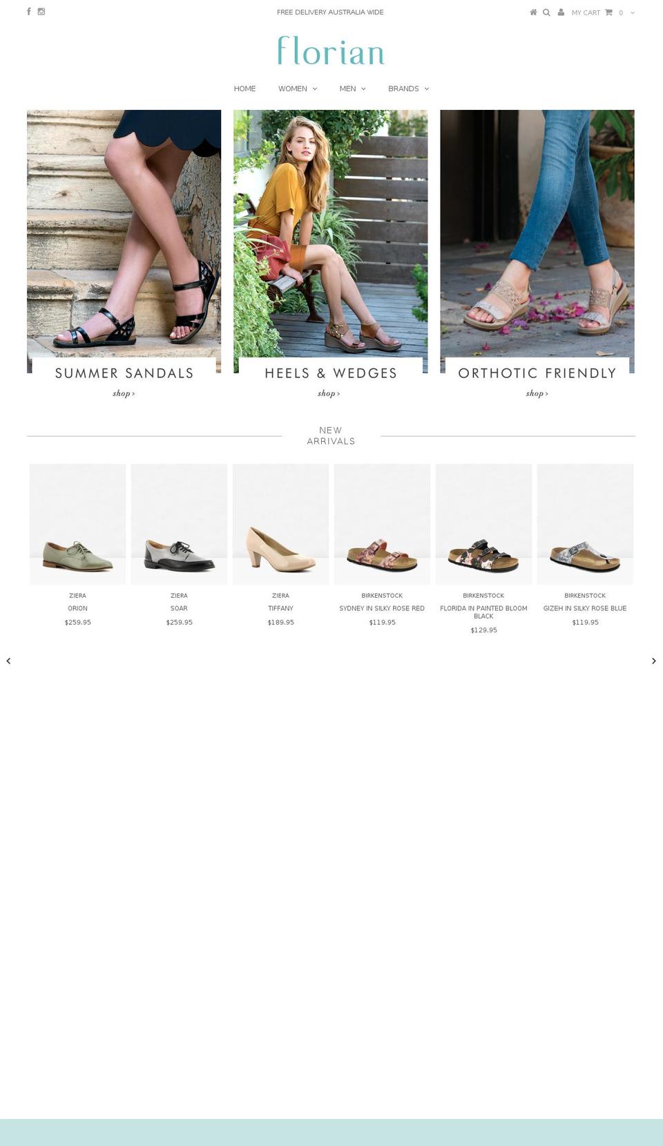 florianshoes.com shopify website screenshot