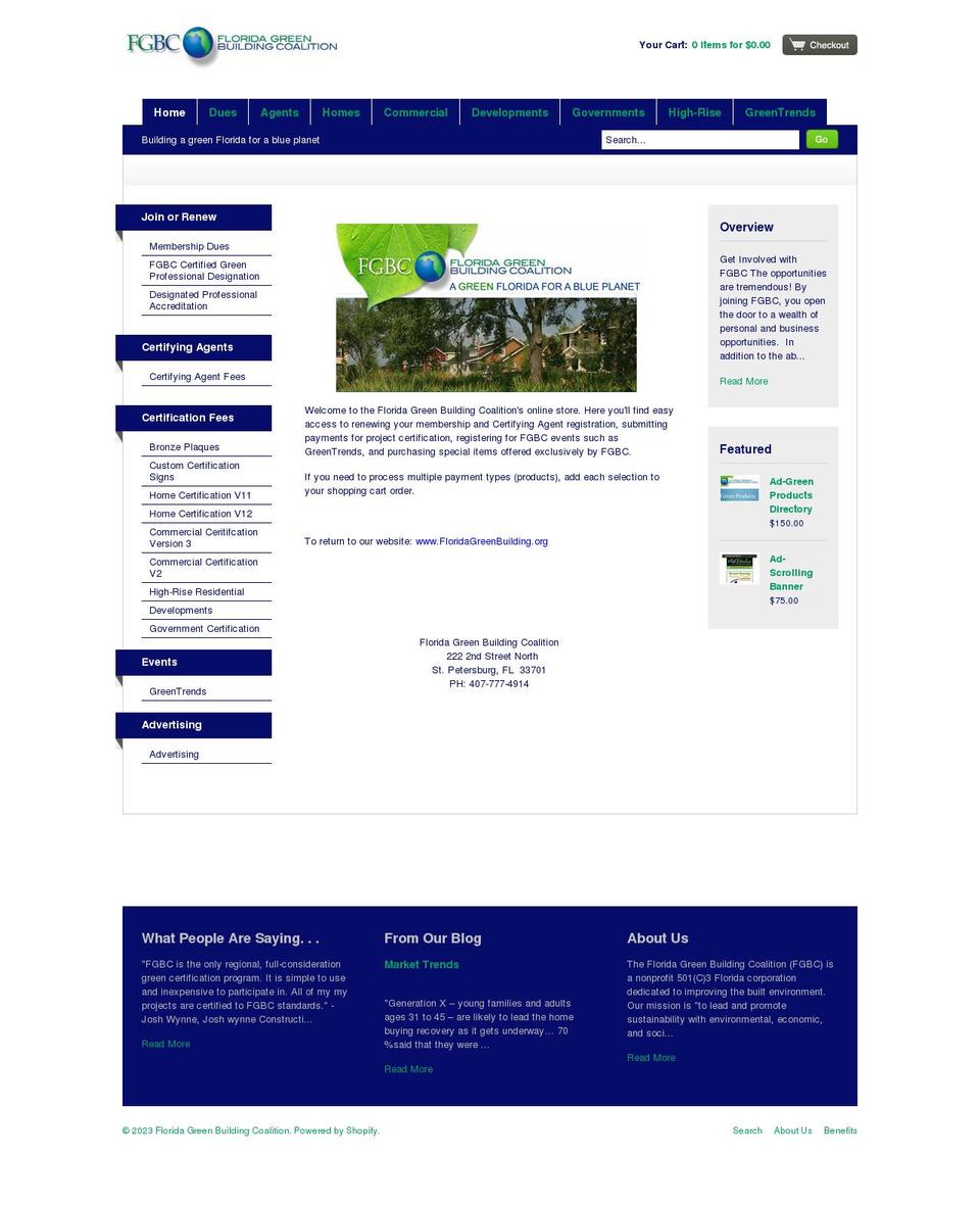 florida-green-building-coalition.myshopify.com shopify website screenshot