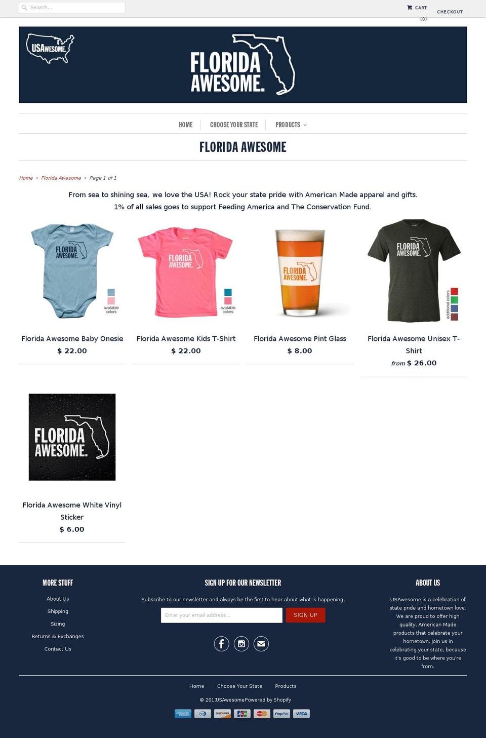 floridaawesome.us shopify website screenshot