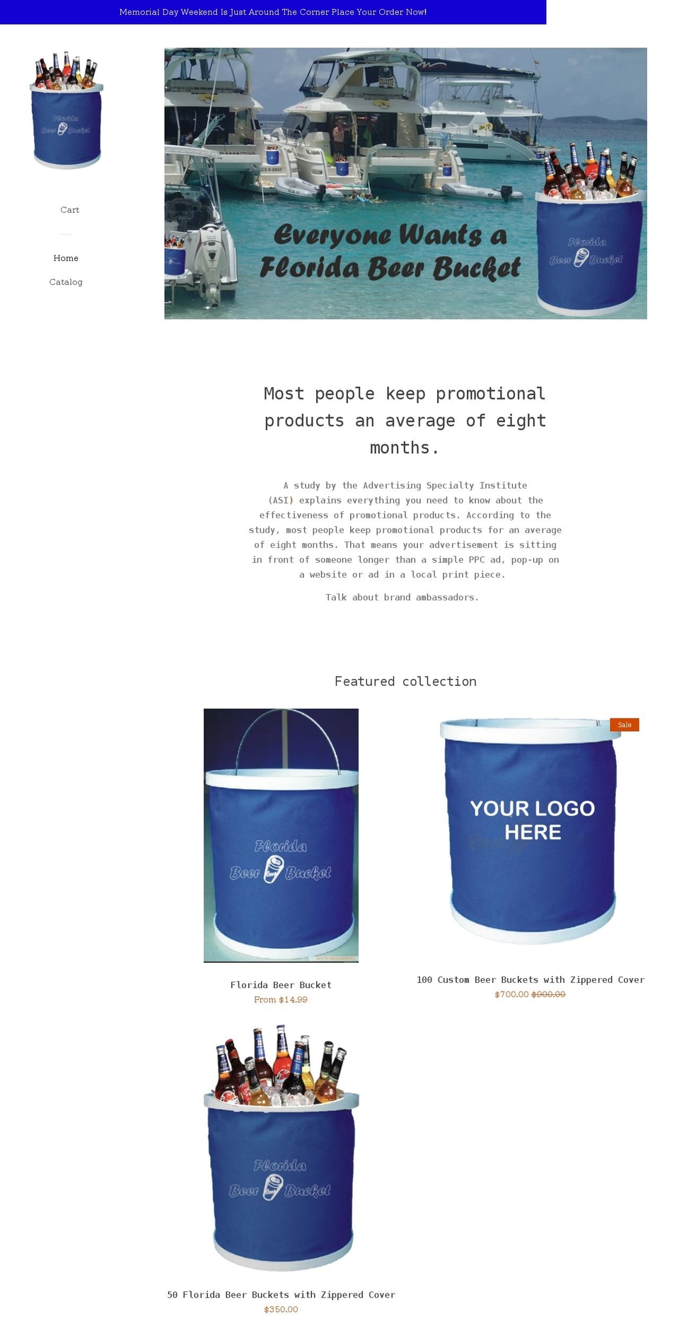 floridabeerbuckets.com shopify website screenshot