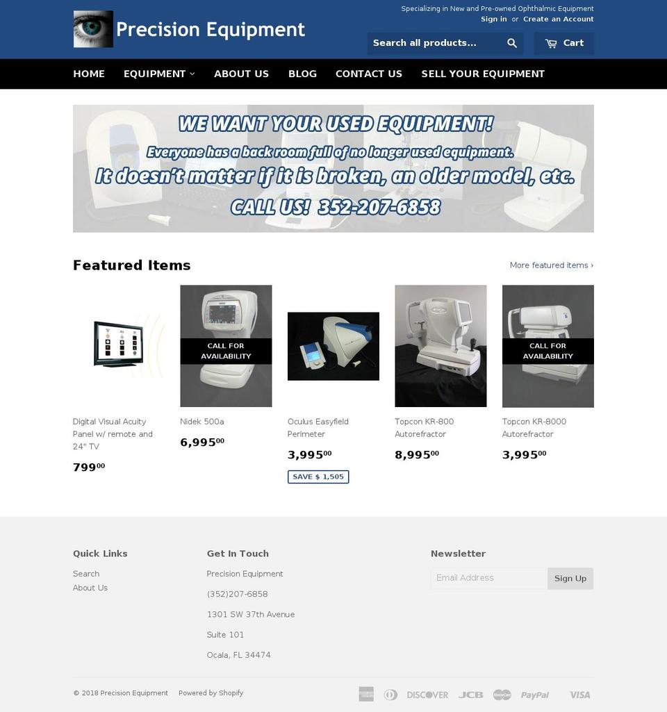 floridaeyeequipment.com — Shopify storefront screenshot