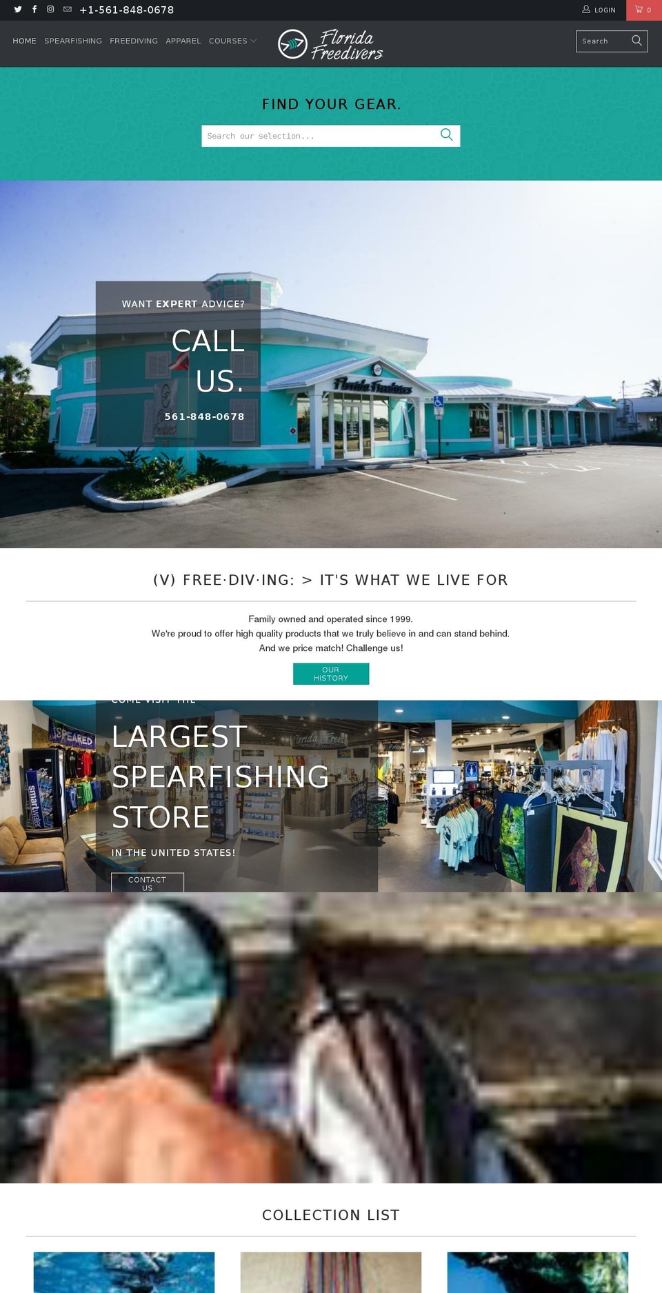 floridafreedivers.com shopify website screenshot