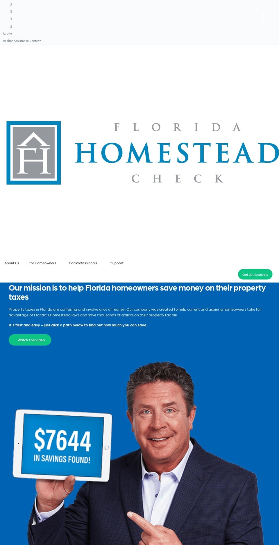 floridahomesteadcheck.com shopify website screenshot