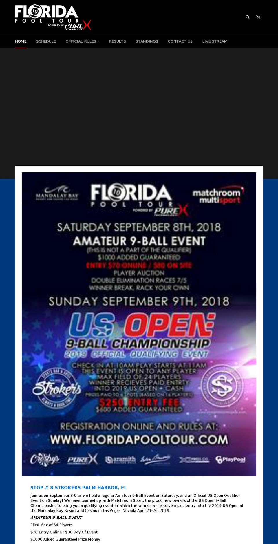 floridapooltour.com — Shopify storefront screenshot