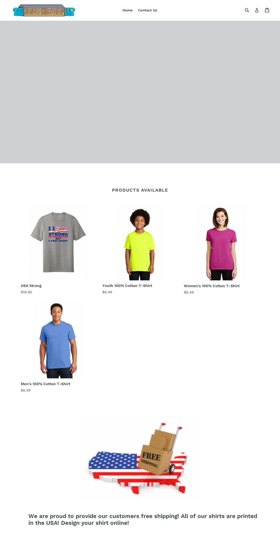 floridashirtfactory.com — Shopify storefront screenshot