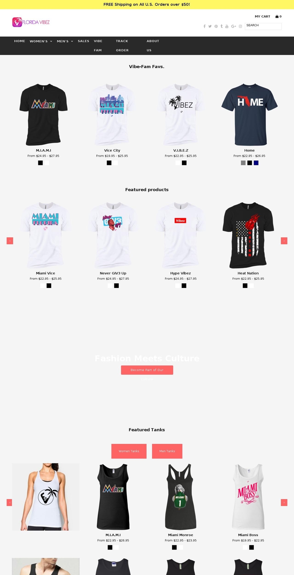 floridavibez.com — Shopify storefront screenshot