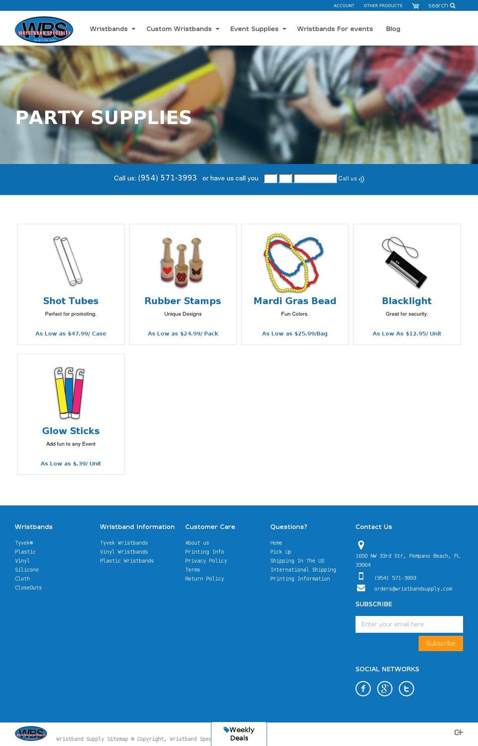 NEW BLOG AREA 6\/26\/18 Shopify theme site example floridawristbands.com