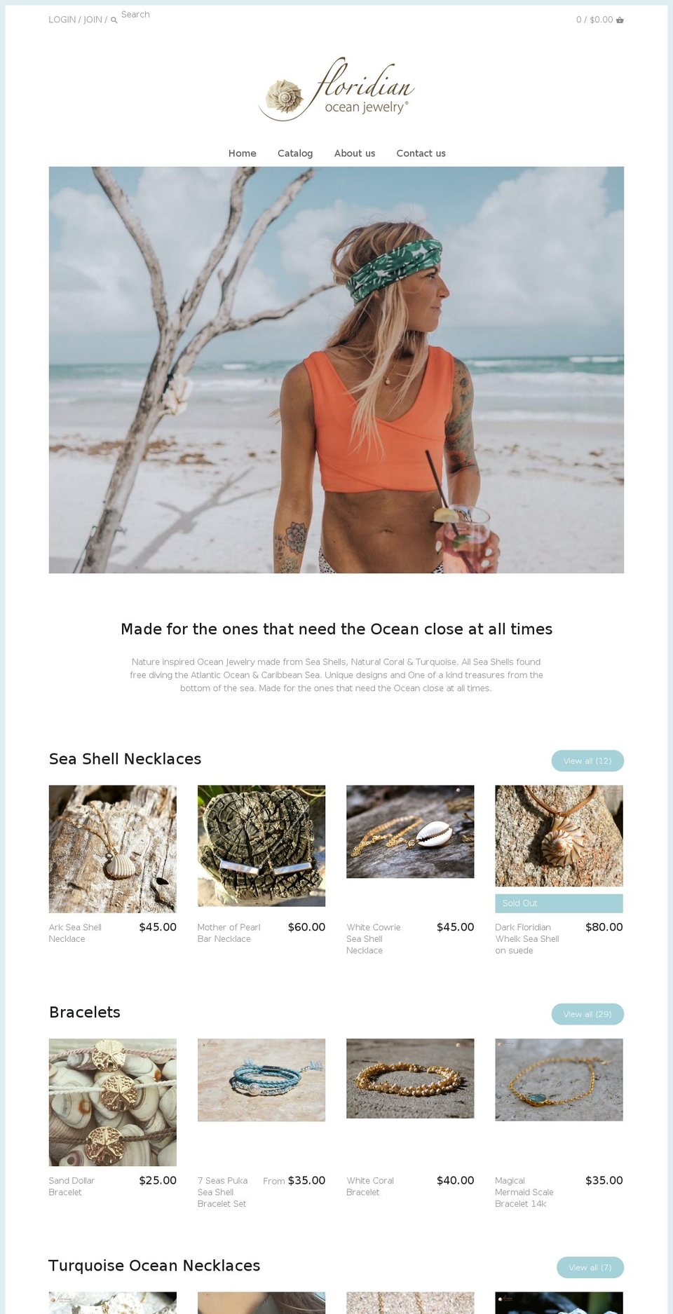 floridianoceanjewelry.com — Shopify storefront screenshot