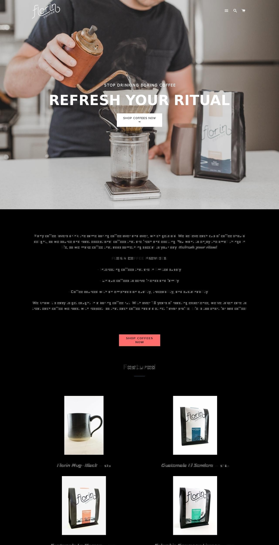 florincoffee.com — Shopify storefront screenshot