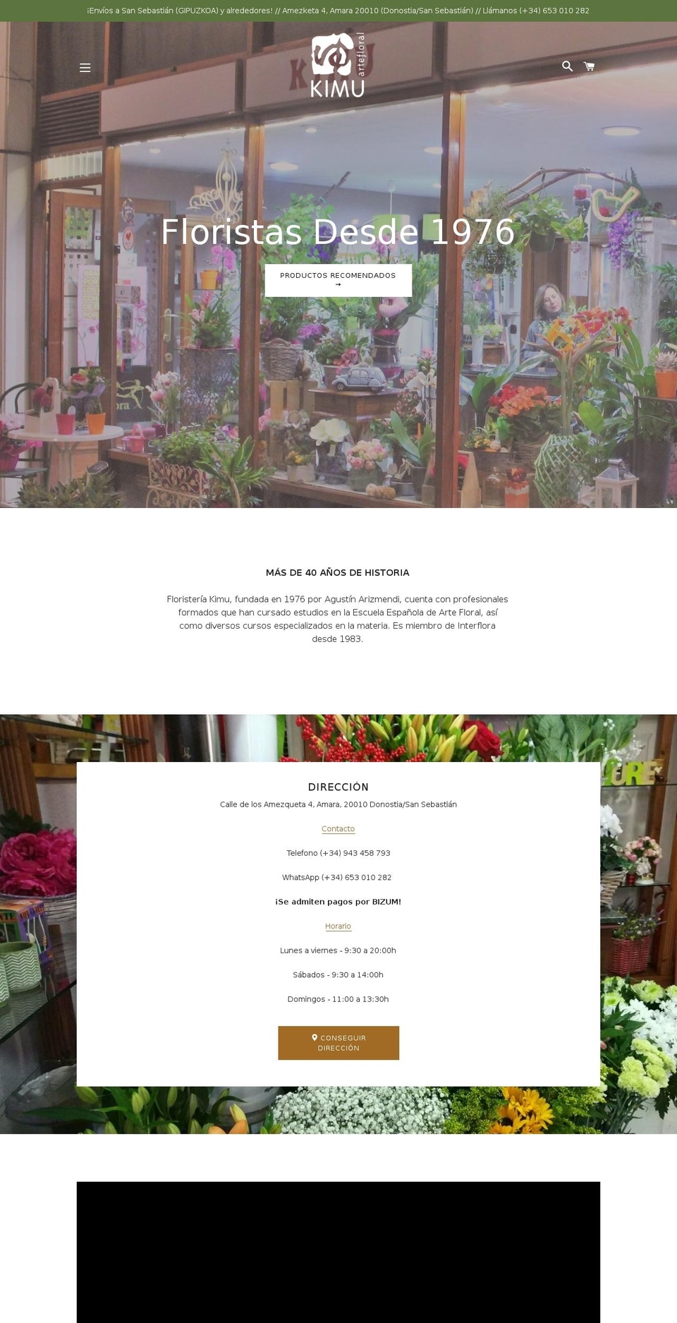 floristeriadonosti.com — Shopify storefront screenshot