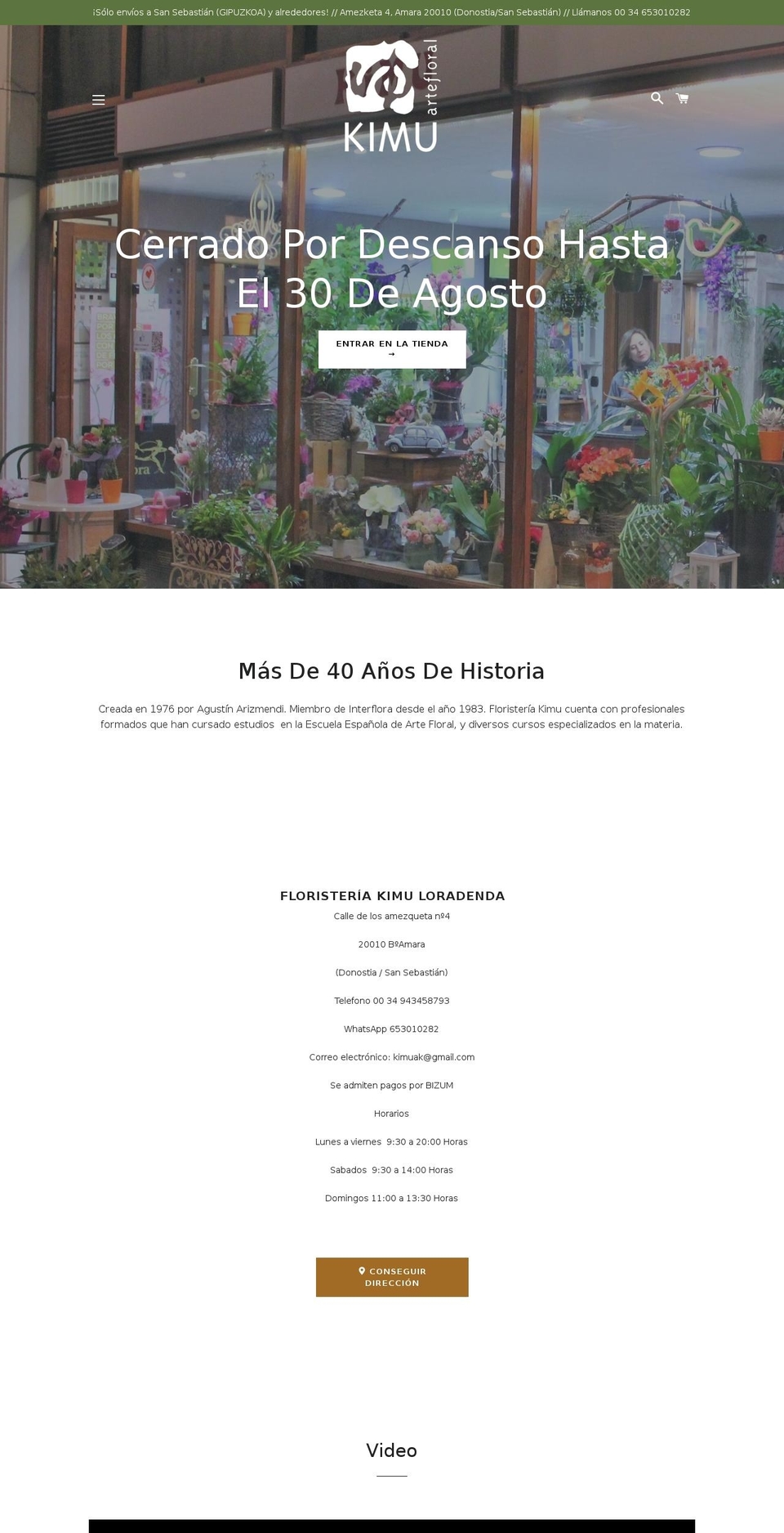 floristeriakimu.com — Shopify storefront screenshot