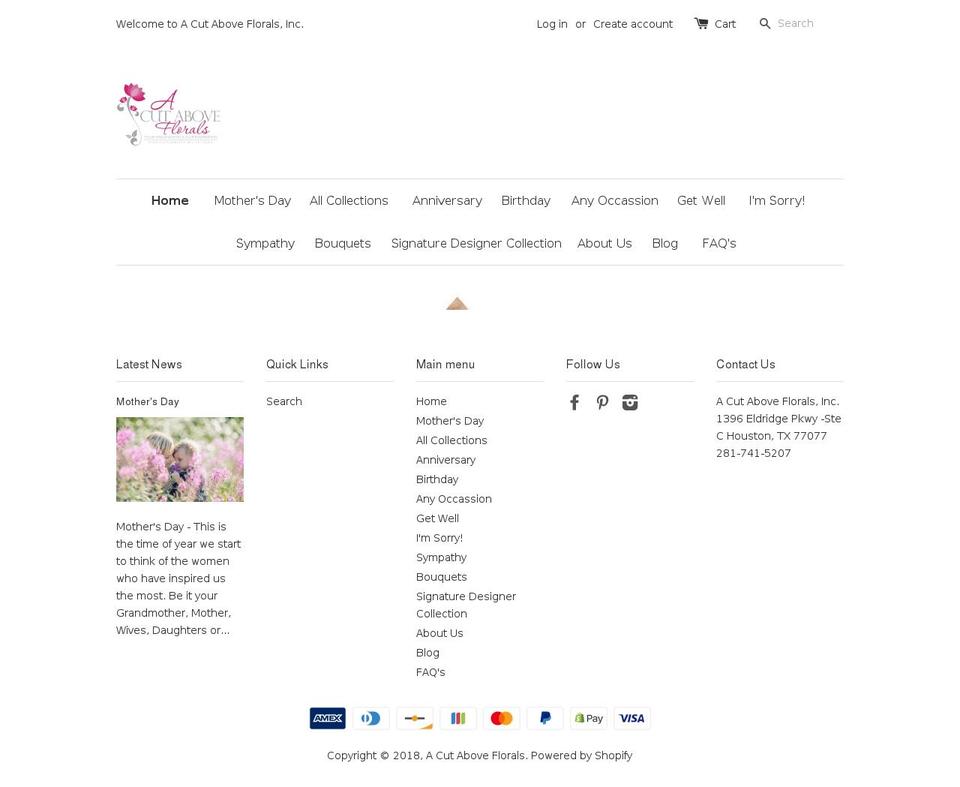 floristhoustontexas.com — Shopify storefront screenshot